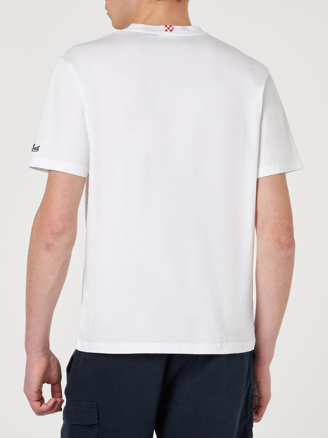 Mc2 Saint Barth T-shirt Da Uomo In Cotone Con Stampa St. Barth Vespa Friend | EDIZIONE SPECIALE VESPA®