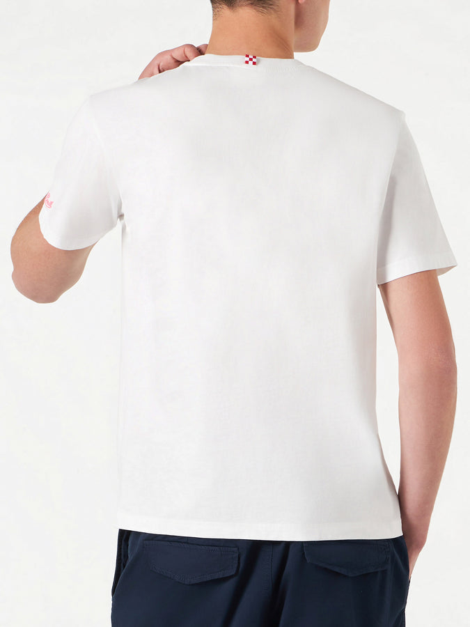 Mc2 Saint Barth T-shirt Da Uomo In Cotone Con Stampa Vespa | EDIZIONE SPECIALE VESPA®