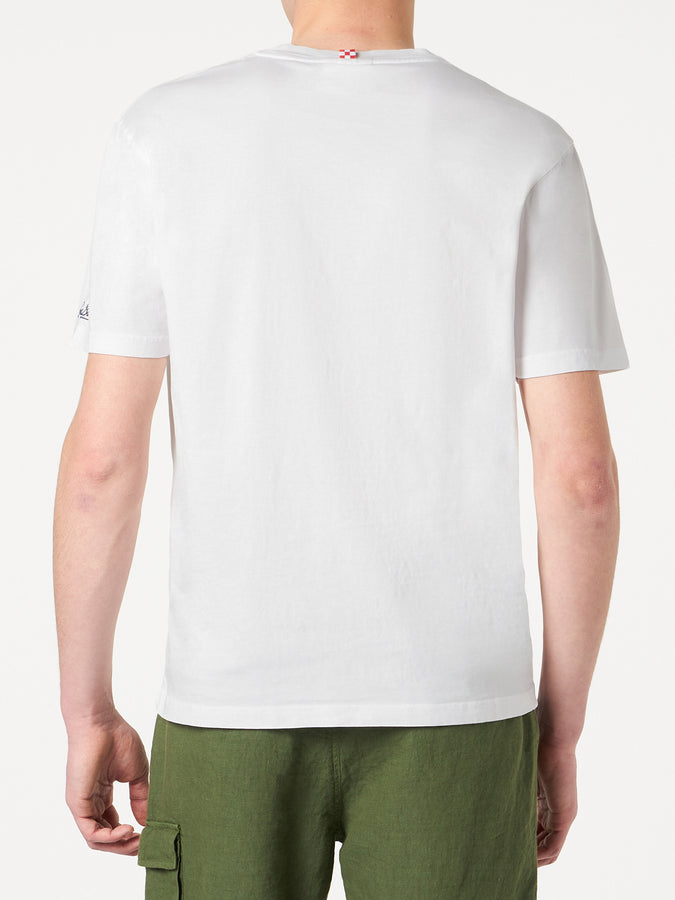 Mc2 Saint Barth T-shirt Da Uomo In Cotone Con Stampa Vespa St. Tropez | EDIZIONE SPECIALE VESPA®