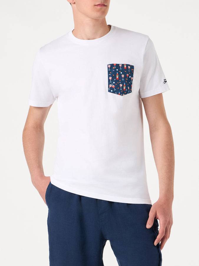 Mc2 Saint Barth T-shirt Da Uomo In Cotone Con Tashino Spritz | EDIZIONE SPECIALE APEROL