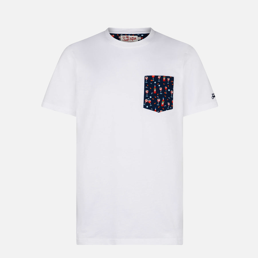 Mc2 Saint Barth T-shirt Da Uomo In Cotone Con Tashino Spritz | EDIZIONE SPECIALE APEROL