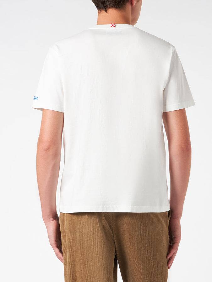 Mc2 Saint Barth T-shirt Da Uomo In Cotone Pesante Con Stampa Courma Padel Club