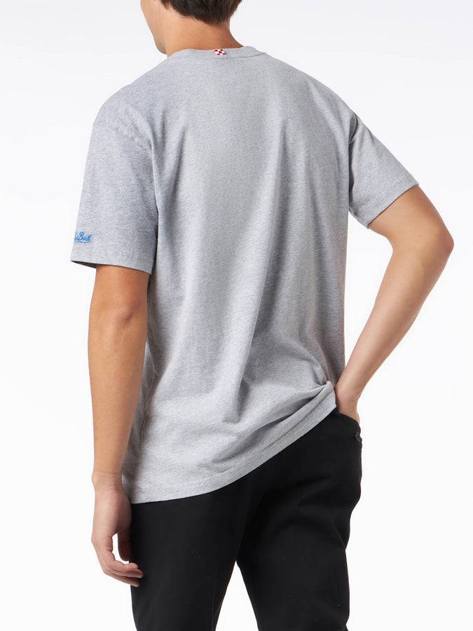 Mc2 Saint Barth T-shirt Da Uomo In Cotone Pesante Con Stampa Gin Tonic