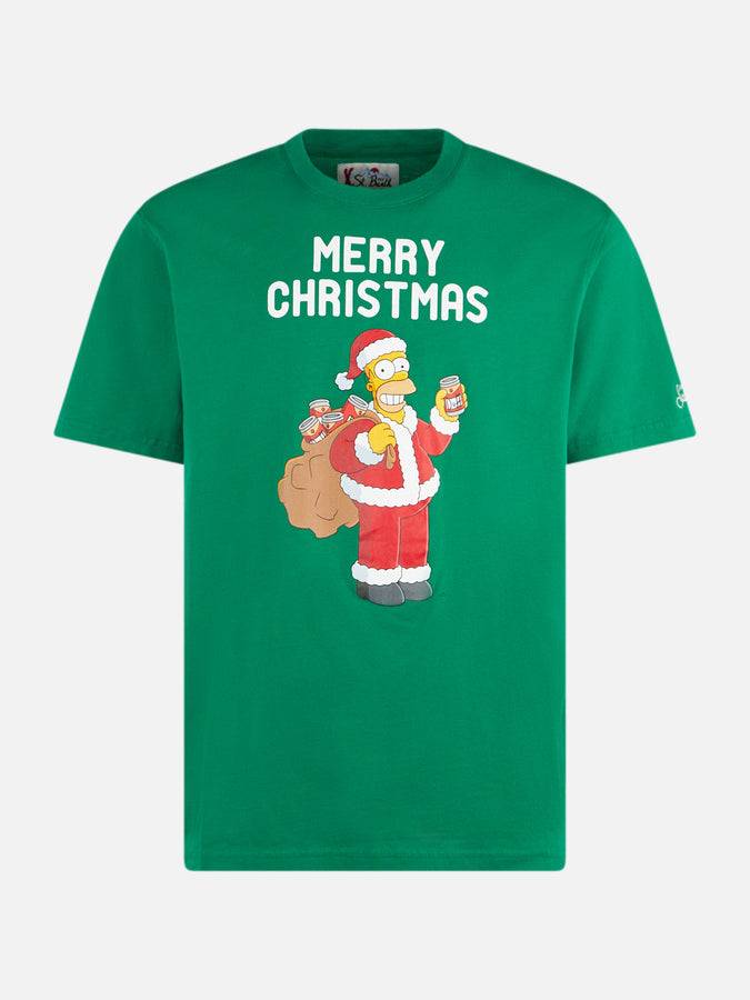 Mc2 Saint Barth T-shirt Da Uomo In Cotone Pesante Con Stampa Homer Simpson Merry Christmas | EDIZIONE SPECIALE I SIMPSON