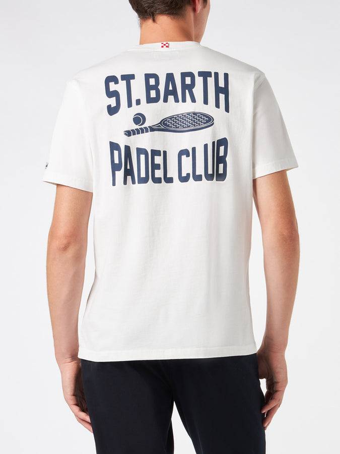 Mc2 Saint Barth T-shirt Da Uomo In Cotone Pesante Con Stampa Padel