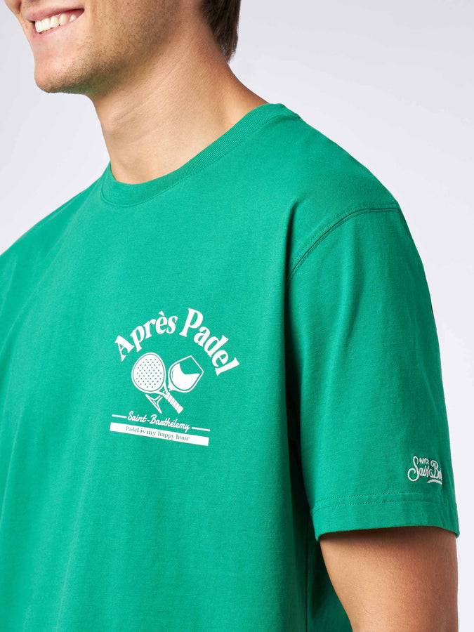 Mc2 Saint Barth T-shirt da uomo in cotone pesante con stampa padel