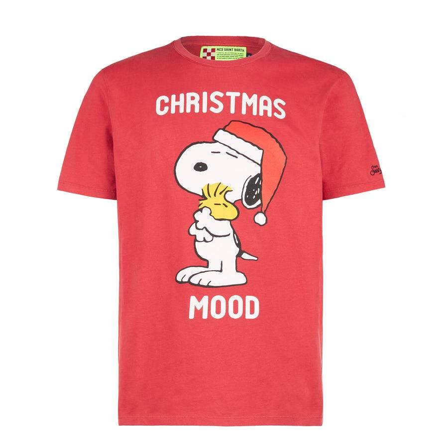 Mc2 Saint Barth T-shirt Da Uomo In Cotone Pesante Con Stampa Snoopy | Edizione Speciale Peanuts™