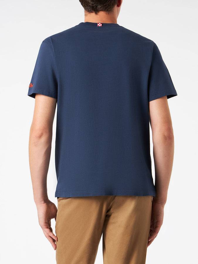 Mc2 Saint Barth T-shirt Da Uomo In Cotone Pesante Con Stampa Spritz