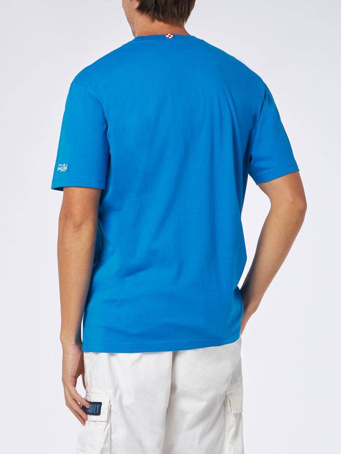 Mc2 Saint Barth T-shirt Da Uomo In Cotone Pesante Con Stampa St. Barth Padel Club