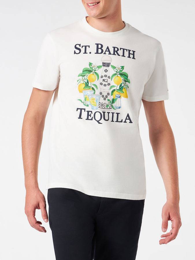 Mc2 Saint Barth T-shirt Da Uomo In Cotone Pesante Con Stampa Tequila