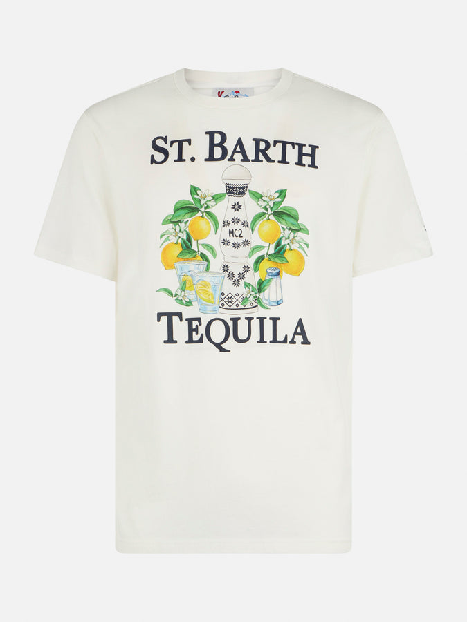 Mc2 Saint Barth T-shirt Da Uomo In Cotone Pesante Con Stampa Tequila