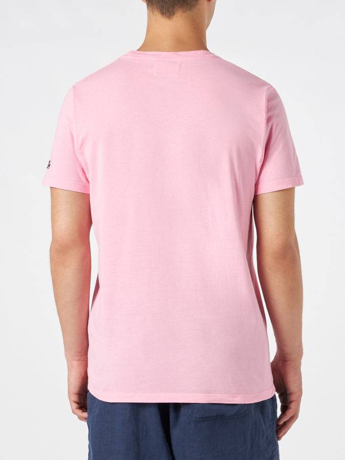 Mc2 Saint Barth T-shirt Da Uomo In Cotone Trattamento Vintage Con Stampa Dammi Una Vespa E Ti Porto A St. Barth | EDIZIONE SPECIALE VESPA®
