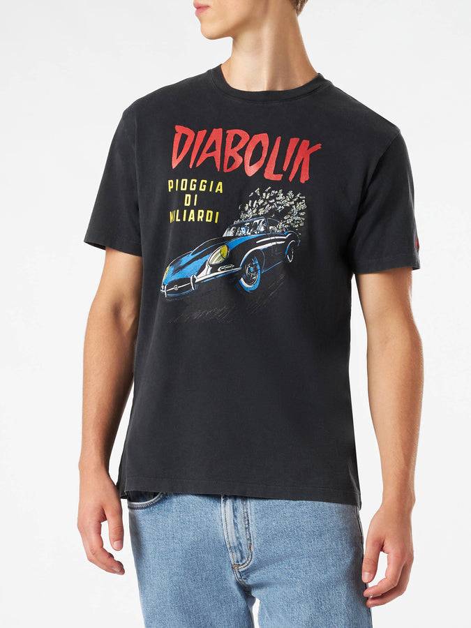 Mc2 Saint Barth T-shirt Da Uomo In Cotone Trattamento Vintage Con Auto Diabolik E Soldi Stampati | DIABOLIK EDIZIONE SPECIALE