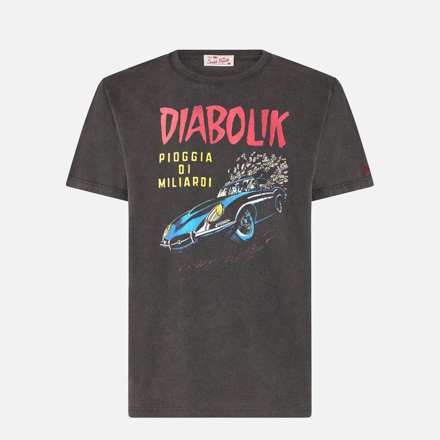 Mc2 Saint Barth T-shirt Da Uomo In Cotone Trattamento Vintage Con Auto Diabolik E Soldi Stampati | DIABOLIK EDIZIONE SPECIALE