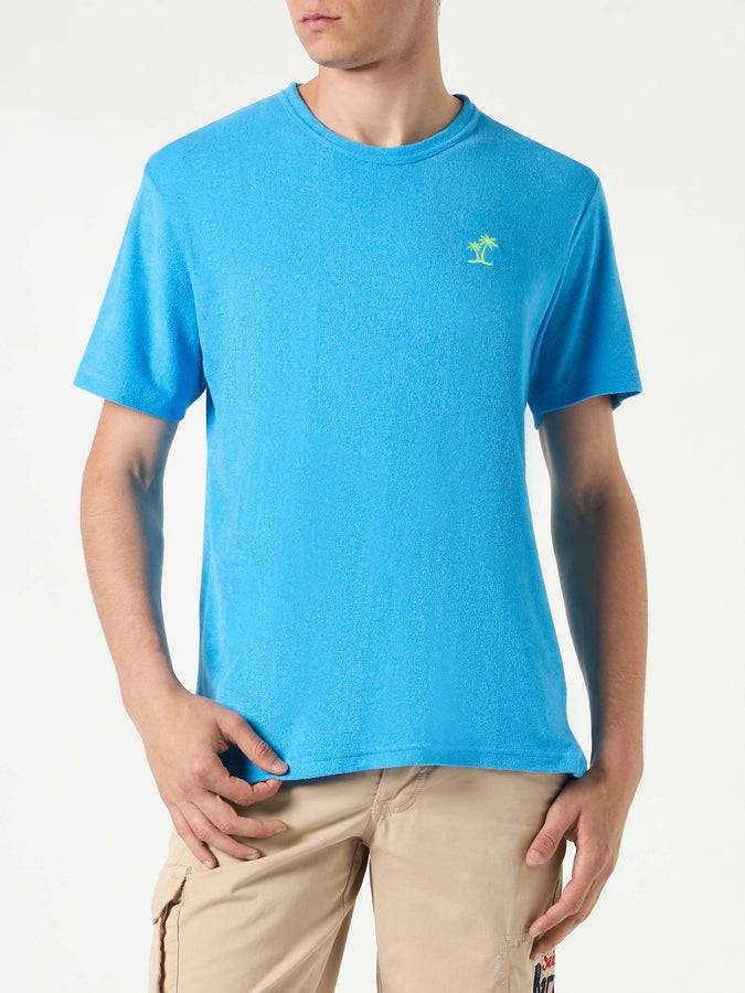 Mc2 Saint Barth T-shirt Da Uomo In Spugna Bluette Con Taschino
