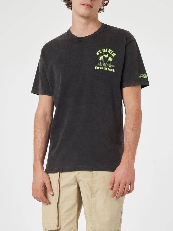 Mc2 Saint Barth T-shirt Da Uomo Vintage In Cotone Jack Con Stampa Sex On The Beach