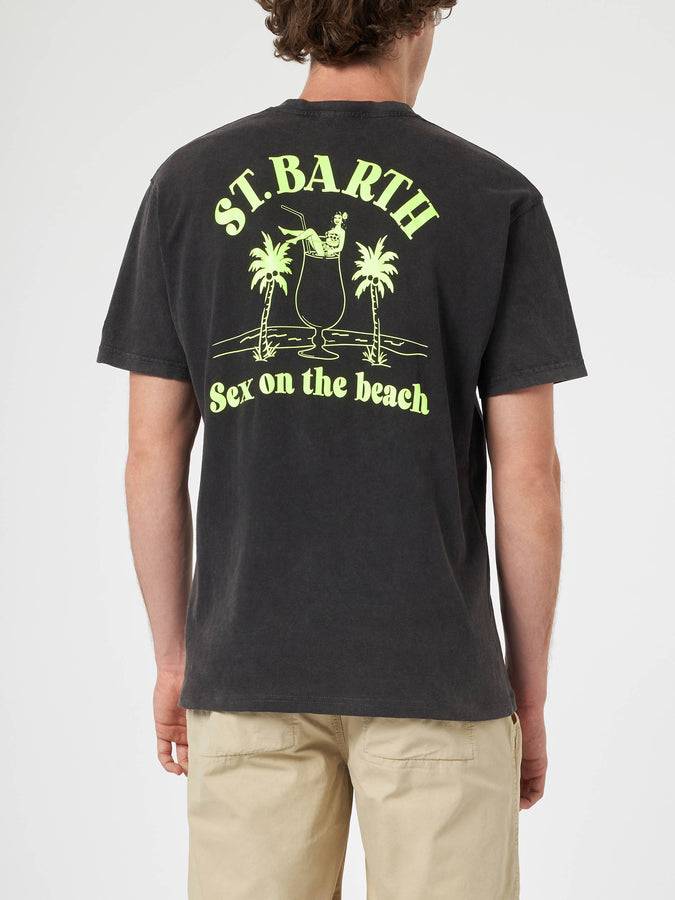 Mc2 Saint Barth T-shirt Da Uomo Vintage In Cotone Jack Con Stampa Sex On The Beach