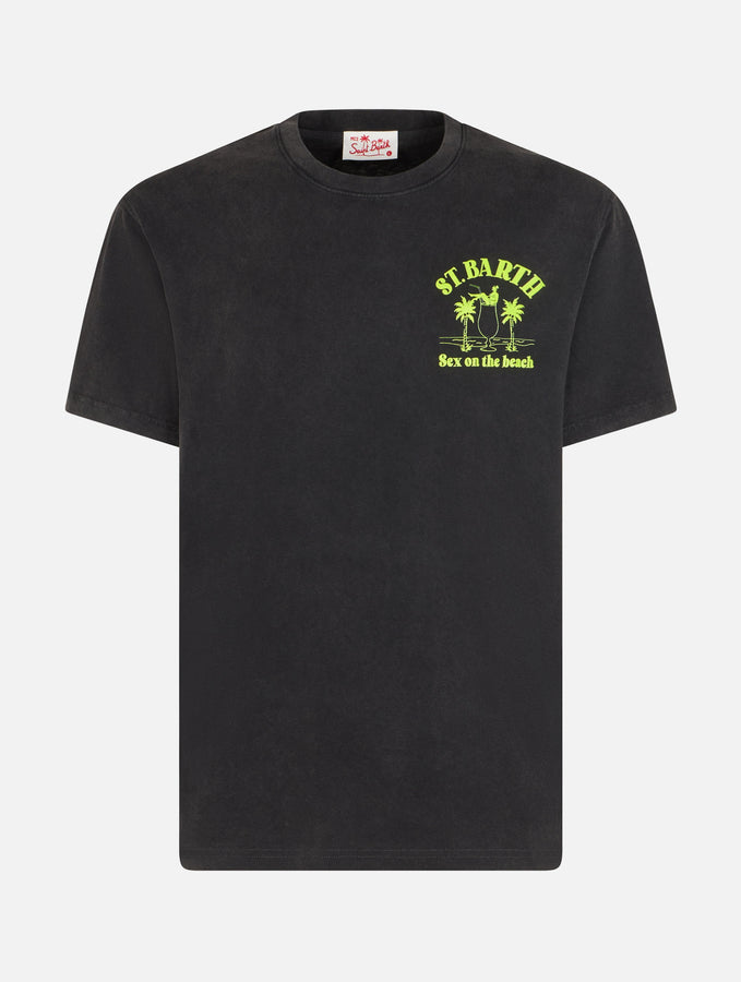 Mc2 Saint Barth T-shirt Da Uomo Vintage In Cotone Jack Con Stampa Sex On The Beach