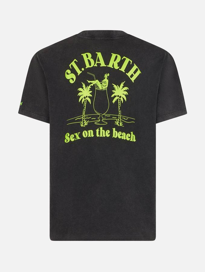 Mc2 Saint Barth T-shirt Da Uomo Vintage In Cotone Jack Con Stampa Sex On The Beach