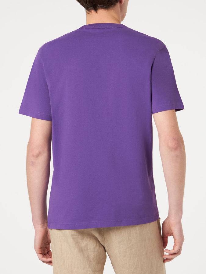 Mc2 Saint Barth T-shirt Da Uomo Viola In Cotone Con Ricamo