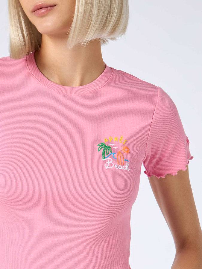 Mc2 Saint Barth T-shirt Donna A Costine Con Ricamo Après Beach