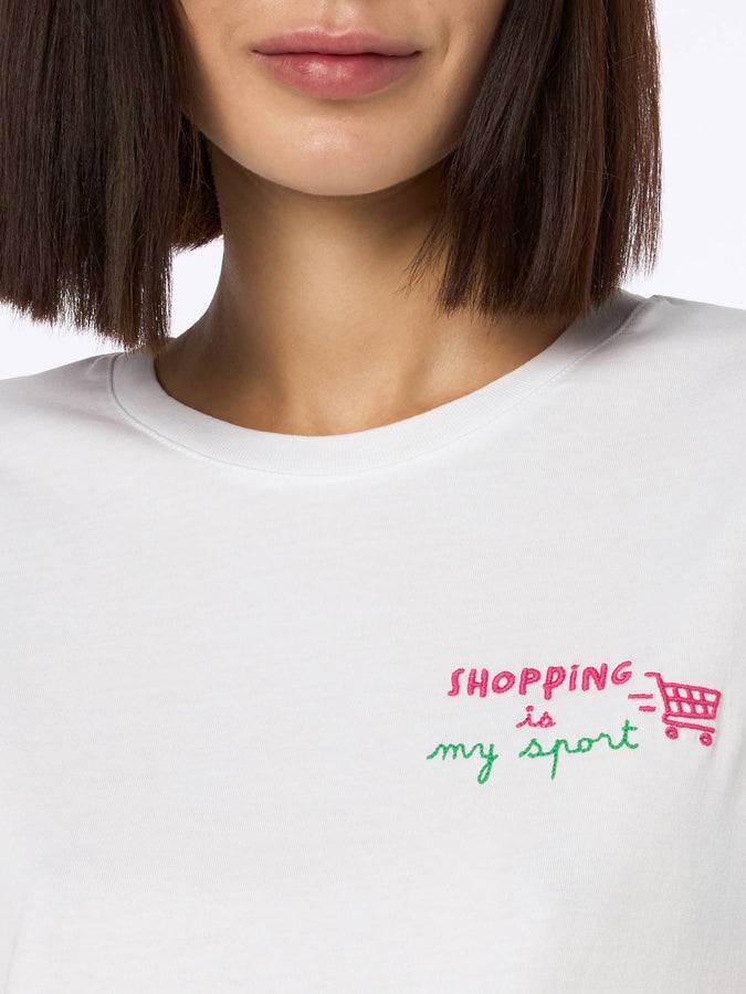 Mc2 Saint Barth T-shirt donna girocollo Emilie in jersey di cotone con ricamo Shopping is my Sport