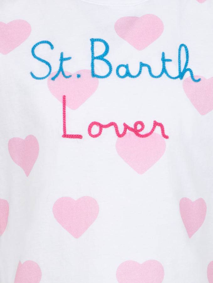 Mc2 Saint Barth T-shirt Girocollo Da Bambina Elly In Jersey Di Cotone Con Ricamo Mood Vacay