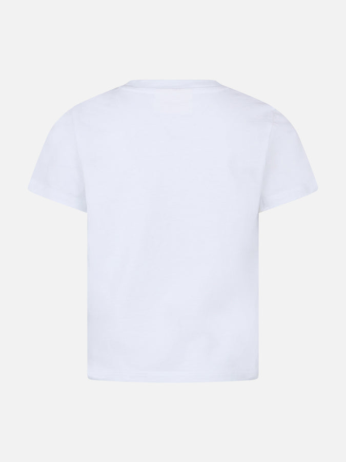Mc2 Saint Barth T-shirt Girocollo Da Bambina Elly In Jersey Di Cotone Con Ricamo Mood Vacay