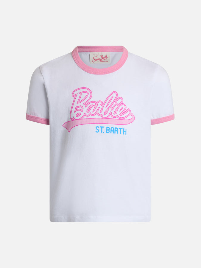 Mc2 Saint Barth T-shirt girocollo da bambina in jersey di cotone Elly con stampa Barbie Saint Barth | EDIZIONE SPECIALE BARBIER