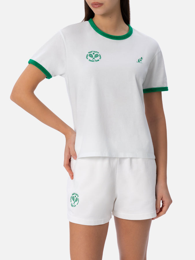 Mc2 Saint Barth T-shirt Girocollo Priscilla In Spugna Di Cotone Con Bordino | AUSTRALIAN BRAND SPECIAL EDITION