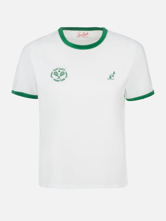 Mc2 Saint Barth T-shirt Girocollo Priscilla In Spugna Di Cotone Con Bordino | AUSTRALIAN BRAND SPECIAL EDITION