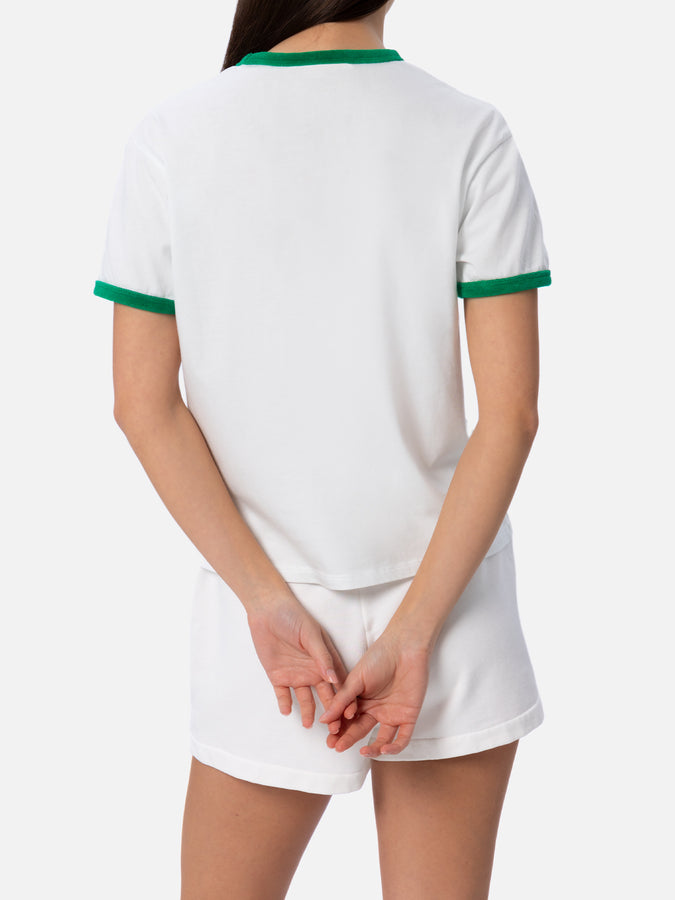 Mc2 Saint Barth T-shirt Girocollo Priscilla In Spugna Di Cotone Con Bordino | AUSTRALIAN BRAND SPECIAL EDITION