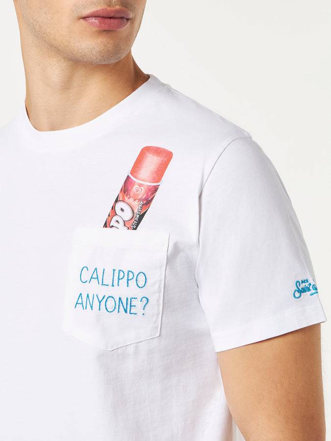 Mc2 Saint Barth T-shirt in cotone con ricamo Calippo Anyone?| Algida® Edizione Speciale