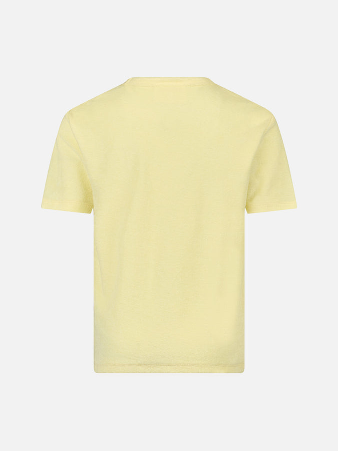 Mc2 Saint Barth T-shirt Per Bambino In Spugna Giallo Pallido Gary Con Ricamo St. Barth
