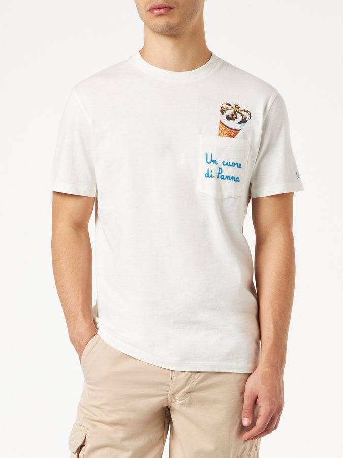 Mc2 Saint Barth T-shirt Stampa Cornetto Con Taschino Ricamato | Edizione Speciale Algida