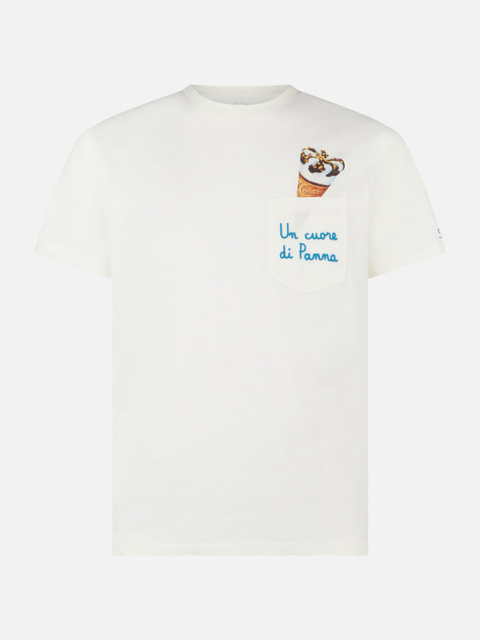 Mc2 Saint Barth T-shirt Stampa Cornetto Con Taschino Ricamato | Edizione Speciale Algida