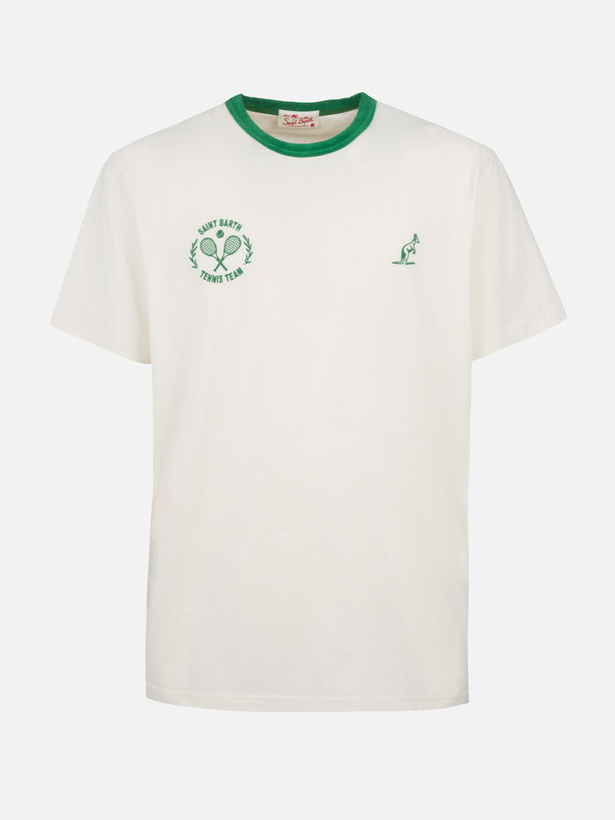 Mc2 Saint Barth T-shirt Uomo Bianca In Cotone Dover Con Ricamo Australian | AUSTRALIAN BRAND SPECIAL EDITION