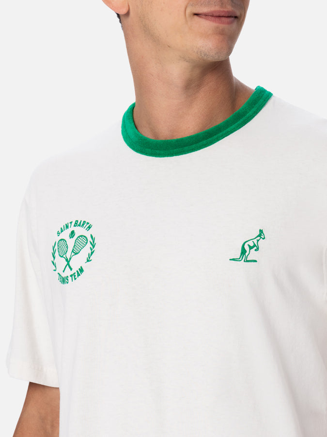 Mc2 Saint Barth T-shirt Uomo Bianca In Cotone Dover Con Ricamo Australian | AUSTRALIAN BRAND SPECIAL EDITION