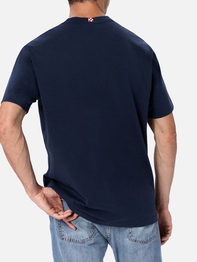 Mc2 Saint Barth T-shirt Uomo Con Stampa Piazzata E Ricamo Vespa | EDIZIONE SPECIALE VESPA