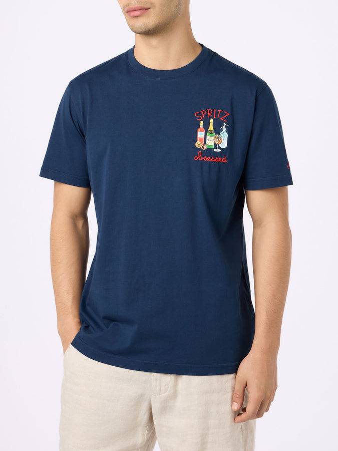 Mc2 Saint Barth T-shirt Uomo In Cotone Con Ricamo Spritz Obsessioned