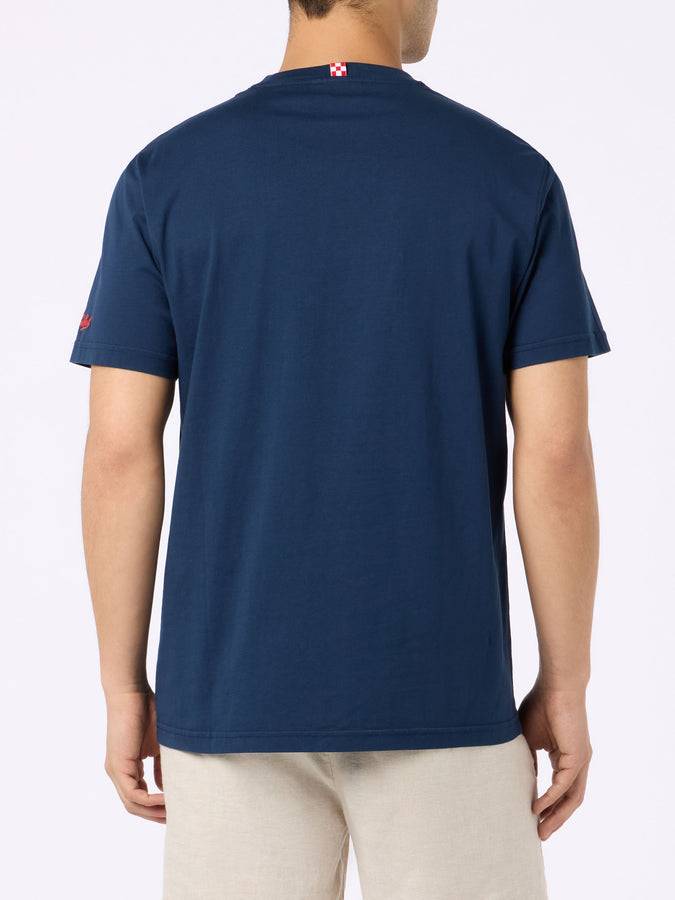Mc2 Saint Barth T-shirt Uomo In Cotone Con Ricamo Spritz Obsessioned