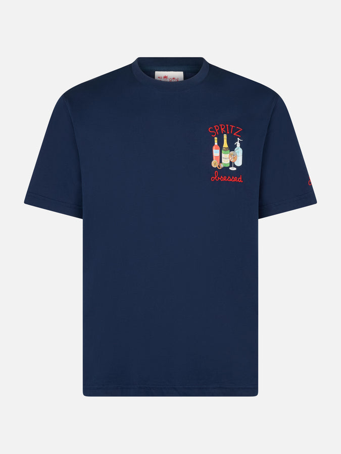 Mc2 Saint Barth T-shirt Uomo In Cotone Con Ricamo Spritz Obsessioned