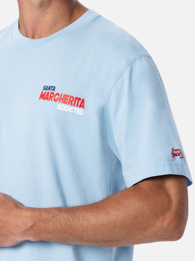 Mc2 Saint Barth T-shirt Uomo In Cotone Con Stampa Piazzata Cartolina Santa Margherita Addicted