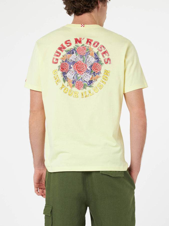 Mc2 Saint Barth T-shirt Uomo In Cotone Con Stampa Piazzata Guns N' Roses Davanti E Dietro | EDIZIONE SPECIALE GUNS N' ROSES