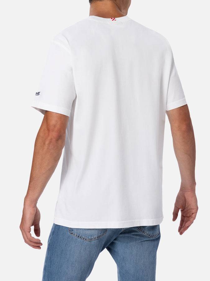 Mc2 Saint Barth T-shirt Uomo In Cotone Con Stampa Piazzata It's Gin O'clock