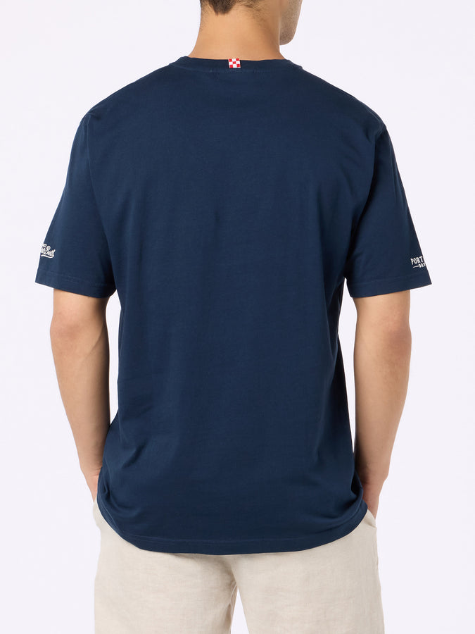 Mc2 Saint Barth T-shirt Uomo In Cotone Con Stampa Piazzata Portofino Bay Martini | PORTOFINO DRY GIN EDIZIONE SPECIALE