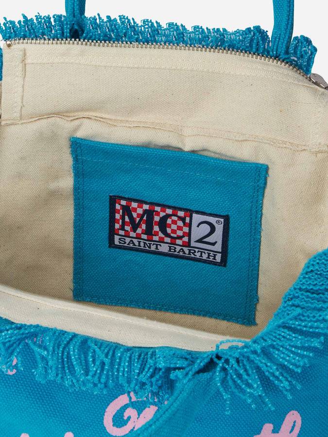 Mc2 Saint Barth Turquoise Cotton Canvas Colette Bag