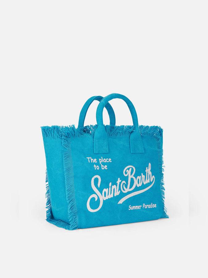 Mc2 Saint Barth Turquoise Cotton Canvas Colette Bag