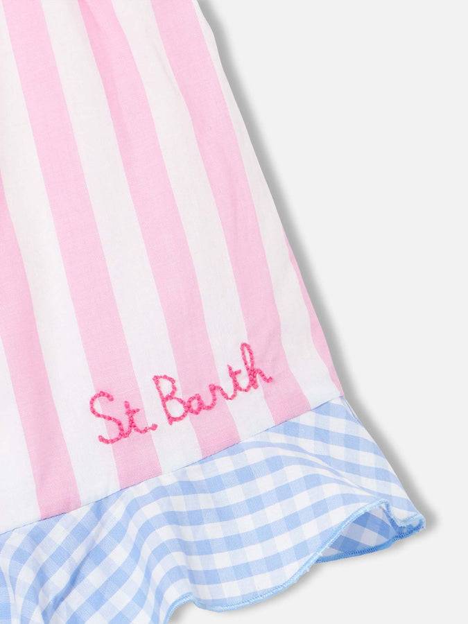 Mc2 Saint Barth Tuta Corta Da Bambina Con Stampa A Righe