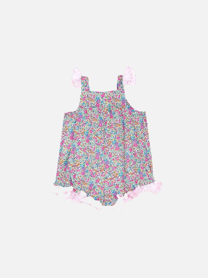 Mc2 Saint Barth Tutina Neonata In Cotone Con Stampa Fiori | EDIZIONE SPECIALE LIBERTY